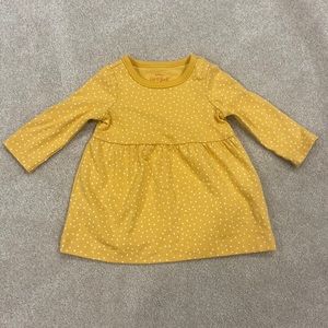 Cat & Jack Yellow and White Polkadot Dress 0-3M
